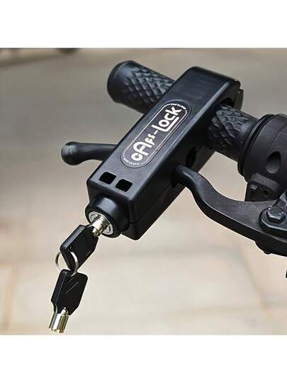 قفل مقود الدراجات النارية-أمان مضاد للسرقة ، بنية بسيطة ، حجم مضغوط ، سهل الحمل والتثبيت ، مناسب لقفل الدراجات النارية على الطرق الوعرة على الطرق الوعرة | لون: أسود