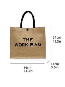 THE WOEK BAG Patterned Tote Bag And Makeup Pouch Set,Women'S Stylish Canvas Tote With Zipper Burlap Bag-Perfect For Shopping,Lightweight Burlap Shopping Bag, Personalized Wedding Gift Bag For Female Bridesmaids, Travel Storage Bag,Work Shopping Storage Bag,Large Capacity Travel Makeup Bag