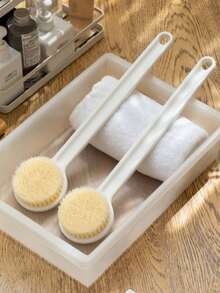 Extended Long Handle Exfoliating Shower Back Scrubber - Gentle Soft Hair Bristles For Sensitive Skin, Relaxing Massage, Effective Exfoliating And Gentle Scrubbing - Essential Bathroom Accessory, Body Brush, Gentle Back, Improve Blood Circulation Back To School - Multicolor - View 13