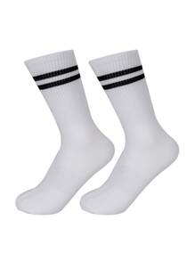 1/5/6/10 Paar einfarbige schwarz-weiße unisex Outdoor Radfahren elastische Socken mit mittlerer Wade für Sport