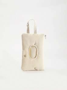 1pc Heart-Shaped Large Capacity Pull-Out Tissue Holder For Car, Wet Wipes Case, Portable Handbag Style Tissue Dispenser