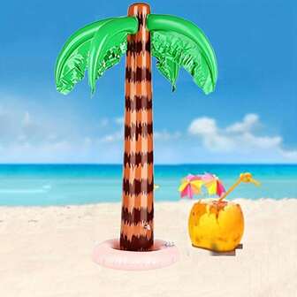 1pc PVC Inflatable Coconut Tree Prop Summer Festival Pool Party Decoration Lightweight Easy Setup Tropical Theme