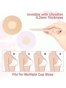 50/20片装一次性隐形乳贴，无纺布乳贴 - 銅色 - 查看 2