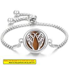 全新生命之树精油香薰手链，合金不锈钢材质，男士香氛吊坠手链，可调节腕带，香薰饰品 - 銀色 - 查看 12