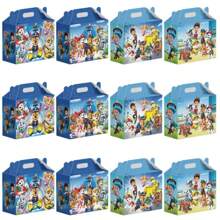Paw Patrol 12pcs Paw Patrol Candy Box Birthday Gifts Decor Paper Bag Favors Cake Boxes Packaging DIY Box Party Gift Packing Box,Very Suitable For Festivals, Fans, Schools, And Gift Giving, School Supplies,Back To School