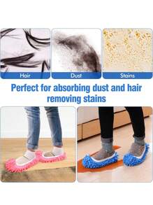 5pairs Of Mop Slippers, Used For Floor Cleaning, Washable Shoe Covers, Soft Ultra-Fine Fiber Dust Removal Mop, Mop Socks, Reusable, Suitable For Women, Men, Children, Removing Footprints And Hair, Cleaning Homes, Offices, Bathrooms, Kitchens.