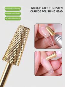 SHANGFEIYA 5-In-1 Gold Plated Nail Drill Bits, Multi-Functional Nail Care Tools, Non-Heating Russian Style Nail Grinder