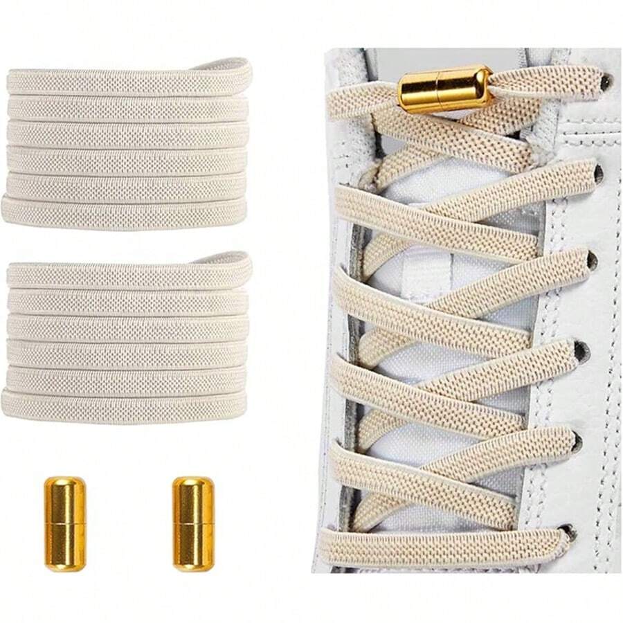 ZHENTOR 1 Par de Cadarços Elásticos Sem Amarrar para Adultos, Crianças, Idosos, Cadarços Lisos para Tênis, Cadarços para Tênis, Cadarços Esportivos