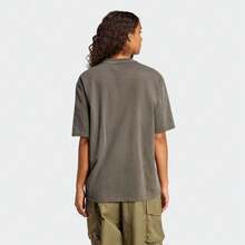 Adidas Originals 女士图案短袖T恤，针织无领露脐上衣 TJI5729 - 灰色 - 查看 3