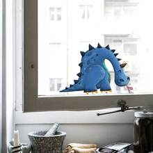 卡通恐龙乙烯基窗贴，创意设计窗贴，适用于窗户、汽车、卡车、摩托车、玻璃、墙壁，自粘耐用，易撕易贴，可移除