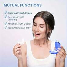 Bandeja dental anti ronquidos, protector bucal de silicona anti ronquidos físicos para el bruxismo para adultos, protector bucal deportivo - Aparatos antirronquidos (juego de tres piezas) - Ver 4