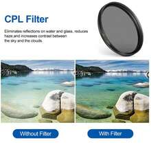 52/67mm Filtro CPL, Kit de filtro polarizador CPL, Adecuado para iPhone y teléfonos inteligentes Android, Ideal para vacaciones de verano, viajes, fotografía creativa, accesorios para teléfonos inteligentes, lente para teléfono - Negro - Ver 3
