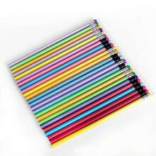 12pcs/Set Colored Pencils With Wooden Body, 7 Color Starry Sky Refills, Macaroon Color With Erasers, Metal Color Markers For Drawing, Suitable For Back To School, Study, Writing, Painting