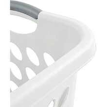 6-Pack Square Laundry Basket, Sturdy Plastic Clothes Hamper, 1.5 Bushel, White-Cll - 12 Pack - View 8
