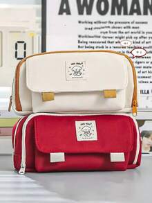 Papelería minimalista Pouch, estuche de lápices de gran capacidad de alta calidad adecuado para estudiantes, bolsa de útiles escolares, regalos de vuelta a la escuela - Multicolor - Ver 3