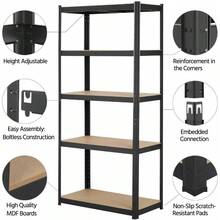 5 Shelf Garage Shelves Adjustable Heavy Duty Metal Storage Shelf Unit 875 Kg - - 1 - View 5