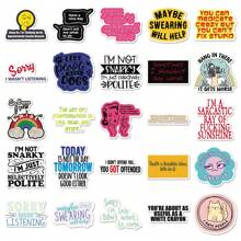 50Pcs Snarky Stickers Letter Stickers Fun Stickers Reading Stickers Sarcastic Stickers Cartoon Stickers Motivational Stickers Vinyl Waterproof For Laptop Phone Car Skateboard Water Bottles Scrapbooking Computer Journaling,School Supplies,Back To School