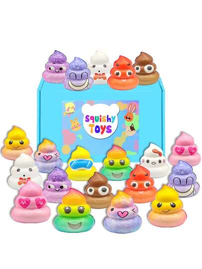 2/6/13pcs Cute Poop Animal Micro Slow Rise Squishy Toys - Mini Animal Fidgets - Memory Foam Party Favors, Prizes, OT (Random )