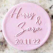 Customized Text Cake Decorations, DIY Cutting Molds, Frosting Cake Templates, Wedding Clay Fondant Embossing Tools, Name Cake Molds, Handmade Cookie Embossing Stamps - Black - View 42