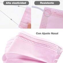 Cubrebocas tres capaz color rosa, comodidad y protección facial en situaciones diarias - Rosa - Ver 3