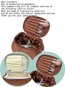 1pc Luxury PU Leather Makeup Bag, Candy Makeup Bag, Hand Bag, Portable Toiletry Bag, Travel Makeup Bag, Portable Makeup Bag, Multifunctional Organizer Bag With Handle, Travel Cosmetic Bag, Toiletry Bag, Travel Makeup Organizer With Dividers And Handle, Waterproof Large Capacity Multifunctional Travel Makeup Bags, Makeup Bag, Storage, Makeup Organizer