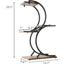 4 Tier Plant Stand Indoor, Space-Saving Planter Shelves Flower Pot, Tiered Wrought Metal Flower Shelf Plants Holder Display Rack, Flower Pot Holder Shelf For Living Room, Patio, Balcony - S形 - 查看 4