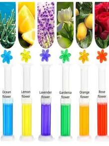 6pcs Toilet Deodorizing Gel, Toilet Cleaner, Toilet Gel Stamp Fragrance, Includes Different Colors And Scents, Air Freshener And Toilet Flowers, Colors Randomly Shipped