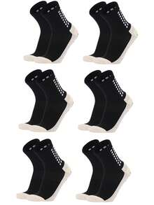 6 Pairs Thick Sole Mid-Calf Sports Socks - Mesh Breathable, Dotted Anti-Slip Design, Suitable For Outdoor Sports, Football Training, Workout, Running - Multicolor - View 8