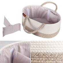 Baby Nappy Caddy Organiser, Diaper Changing Bag Newborn Shower Gift Basket, Neutral Brown