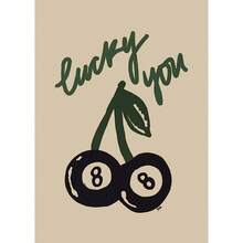 1pc Vintage Aesthetic Lucky 8 Ball Canvas Painting Posters Funny Green Black Ace Card Wall Art Prints Picture For Rome Decoration Optional Frame