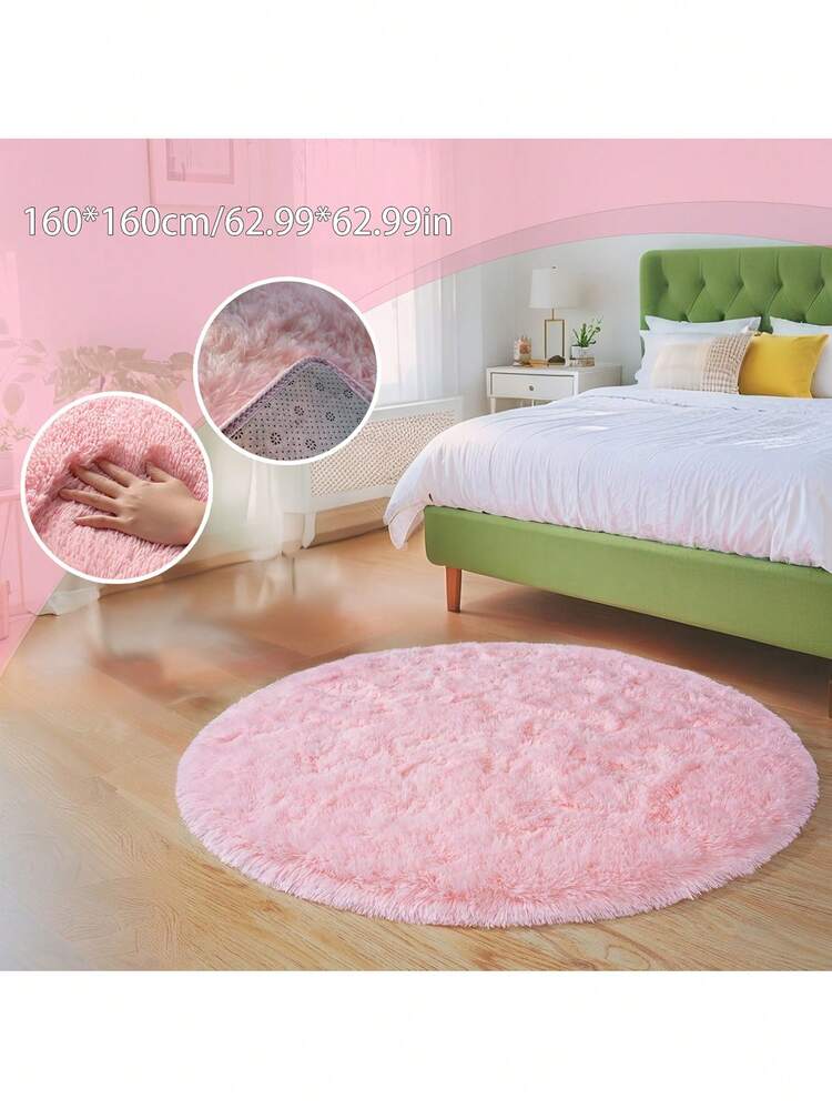 1 pezzo Tappeto rotondo rosa shaggy, essenziale per San Valentino/camera da ragazza, decorazione per la casa moderna minimalista, tappeto in soffice peluche tinta unita, morbido e soffice, per camera da letto, soggiorno, divano, adatto per la primavera e tutte le stagioni - Multicolore - Visualizzare 15
