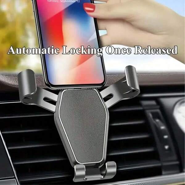 Suporte de celular com fixação automática para carro - Antivibração, suporte com amortecimento de vibração para saída de ar, fácil instalação, material ABS, formato oval, compatível com a maioria dos smartphones, suporte para saída de ar do carro, acessórios para celular