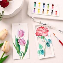 10 ورقة/طقم مجموعة دليل كتاب بورق مائي DIY لوحة مائية, دفتر مائي محمول, علامة كتاب مصنوعة يدويًا, ورق تلوين ملائم كهدايا الأعياد, عودة إلى المدرسة, لوازم مدرسية