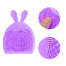Silicone Facial Cleansing Brush Rabbit Shaped Cleaning Brush 3.35"X2.56"X0.63" - 紫色 - 查看 3