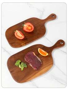 1pc Rosewood Cutting Board - Wooden Kitchen Chopping Board, Dining Table Decor, Fashionable Long Handle, Solid Wood, For Meat, Cheese, Bread, Vegetables And Fruits - Charcuterie Cheese Board, Perfect For Food Slicing And Displaying, Outdoor Picnic Camping Portable Cutting Board, Essential For Modern Country Kitchen. Ideal Gift For Valentine's Day