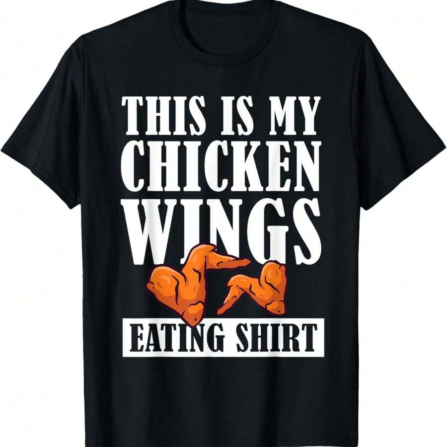 I Love Chicken Wings Apparel This Is My Chicken Wings Eating T-Shirt - Black - View 1