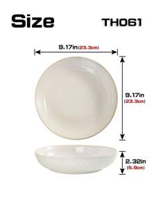 1 Peça Prato Cerâmico Minimalista, Design de Borda Em Relevo, Opções de Prato Redondo/Prato Bottom com Borda, Adequado para Casa/Restaurante, Prato de Jantar, Prato de Sopa, Prato de Salada