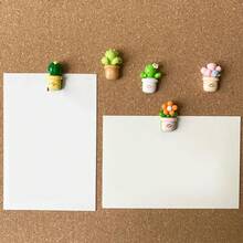 10/20 件植物图钉，可爱仙人掌和花朵形状软木板图钉，适用于照片墙、软木板、公告板、学校、办公室装饰