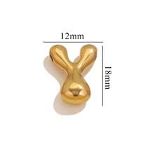 1pc Casual 304 Stainless Steel 18k Gold-Plated A-Z 26 Perforated Bubble Letter Pendant DIY Jewelry Pendant Accessories Suitable For Women's Daily Life Wear - Pendant - View 24