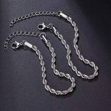 女士不銹鋼手鍊，鍍18K金炸麵圈簡約時尚手鍊