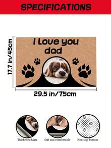 Personalize Make Your Doorstep Warm And Loving With A Custom Welcome Mat For Him Or Her Add Your Pet's Photo And Name Perfect Gift For A Pet-Loving Family Perfect For A Housewarming Gift Customize Your Family And Pets To Accentuate Your Home A Meaningful And Practical Piece Of Home Decor Brings Joy To Your Home Back To School - Multicolor - View 2