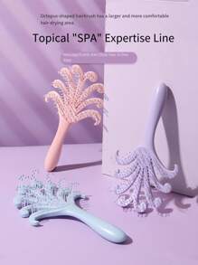 1pc Octopus Shaped Hair Brush, Fluffy Non-Damaging Massage Comb For Wet Or Dry Hair, Portable Home Use, Macaron Colors For Women