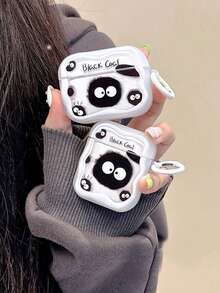 1 pieza Estuche protector creativo de bola de carbón de dibujos animados para 4/3/2, carcasa suave de cobertura completa para Apple - Blanco - Ver 1