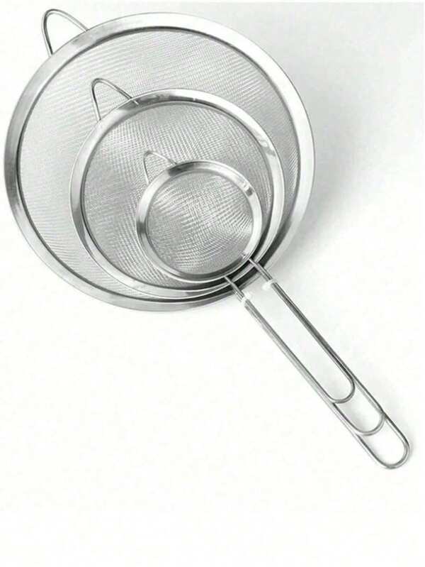 Stainless Steel Fine Mesh Strainer With Handle - Kitchen Tool For Sifting And Sieving