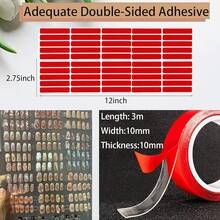 Press On Nail Organizer 10 PCS Empty Press On Nail Storage Press On Nail Packaging Nail Storage Nail Display Book Nail Salon Press On Nail Supplies Organizer With Nail Tape - 盒子(12*9*0.8 英吋) - 查看 8