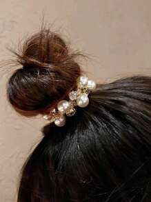 1Pc Elegant Faux Pearl Rope Female Simple Temperament Hair Rope Korean Online Celebrity Elastic Hair Tie Ponytail Headdress Holster. Hair Ties Ponytail Holders Hair Elastics Hair Rubber Bands Scrunchies Elastic Hair Tie, Hair Bobbles