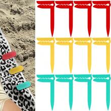 4pcs Heavy Duty Plastic Beach Towel & Blanket Clips - Strong Fixing On Sand, Water, Grass For Camping, Picnic, Pool Use