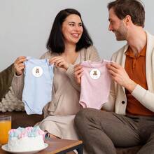 Boho Ba By Clothes 性别揭秘贴纸 性别揭秘派对 - Team B Oy 或 Team G Irl 贴纸 - 彩色 - 查看 7