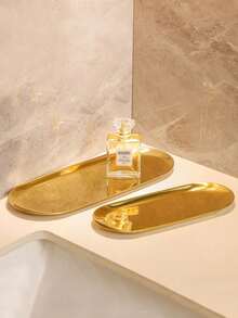 1 件不锈钢搁板/托盘，豪华浴室梳妆台收纳架 - 彩色 - 查看 4