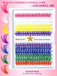 RITALASH 280pcs D Curl Christmas Gift Cluster Lash Kit DIY Eyelash Extensions Long Individual Lashes Mixed Tray Lash Clusters Extensions DIY Cluster Lash At Home With Bond And Seal Applicator Cluster Lash Remover And Lash Brush - Black - View 6